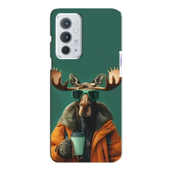 Чехол с принтом «Лось с кофе» для OnePlus 9RT