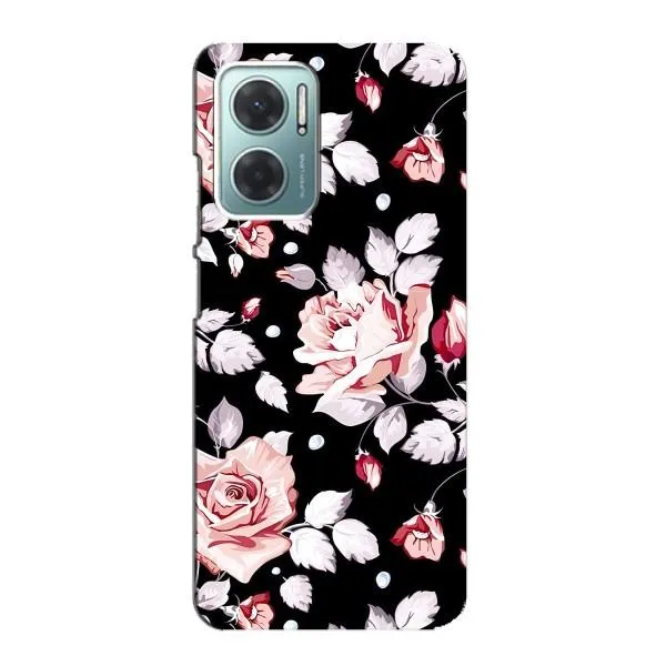 Чехол с принтом «Цветочки на черном» для Xiaomi Redmi Note 11E