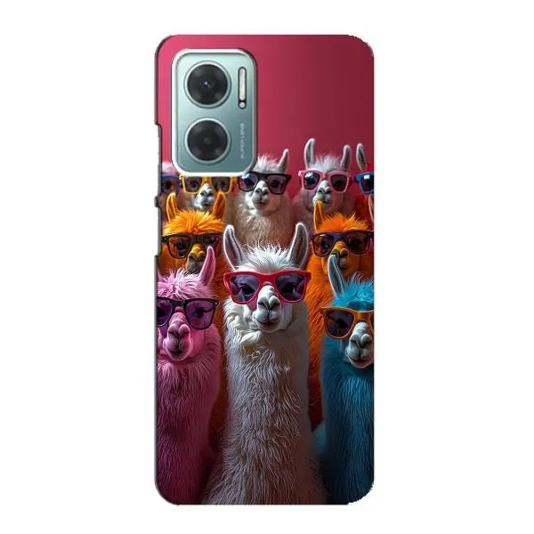 Чехол с принтом «Ламы в очках» для Xiaomi Redmi Note 11E