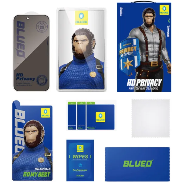 Защитное 2.5D стекло Blueo Full Cover Anti-Peep для Apple iPhone 18 Pro (6.3") — Черный — фото 4 Защитное 2.5D стекло Blueo Full Cover Anti-Peep для Apple iPhone 18 Pro (6.3") — Черный — фото 4
