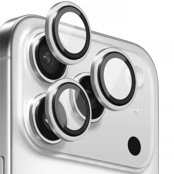 Защитное стекло BlueO Metal на камеру для Apple iPhone 18 Pro / 18 Pro Max — Серебряный — фото 2