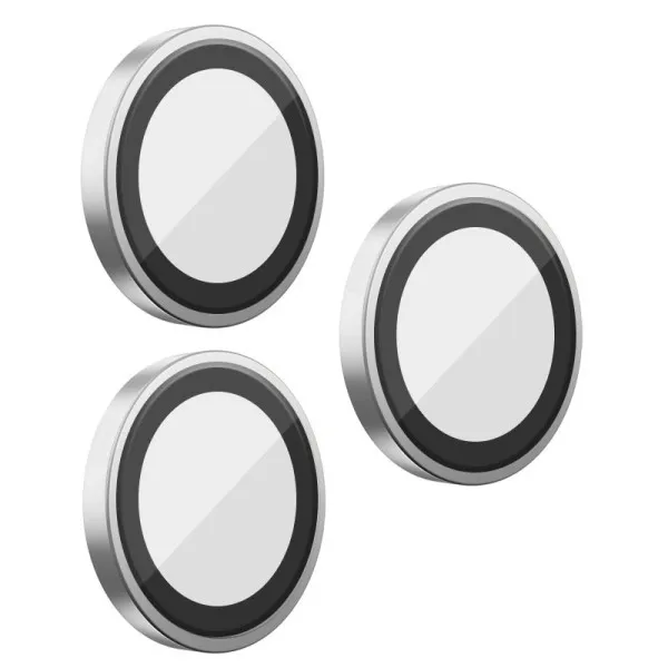 Защитное стекло BlueO Metal на камеру для Apple iPhone 18 Pro / 18 Pro Max — Серебряный — фото 3