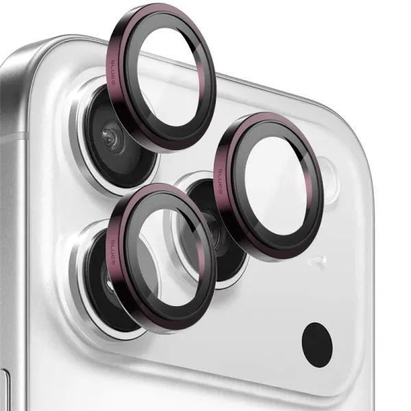 Защитное стекло BlueO Metal на камеру для Apple iPhone 18 Pro / 18 Pro Max — Бордовый — фото 1