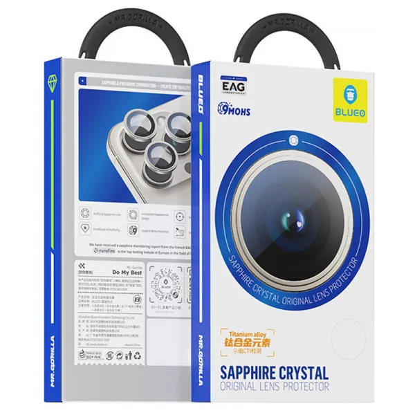 Защитное стекло BlueO Sapphire на камеру для Apple iPhone 18 Pro / 18 Pro Max — Голубой — фото 2
