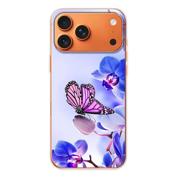 Чохол з принтом «Метелик на квітах» для Apple iPhone 18 Pro