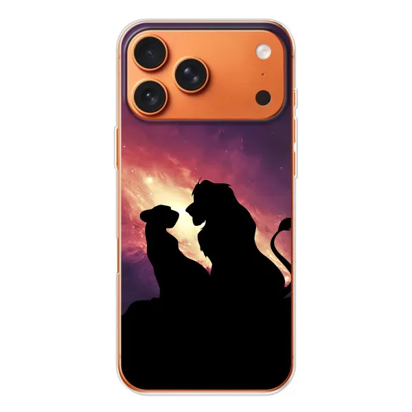 Чохол з принтом «Силует Сімба і Налу» для Apple iPhone 18 Pro Чохол з принтом «Силует Сімба і Налу» для Apple iPhone 18 Pro
