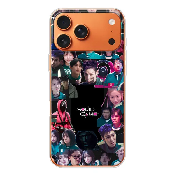 Чохол з принтом «Колаж Гра кальмара» для Apple iPhone 18 Pro Чохол з принтом «Колаж Гра кальмара» для Apple iPhone 18 Pro