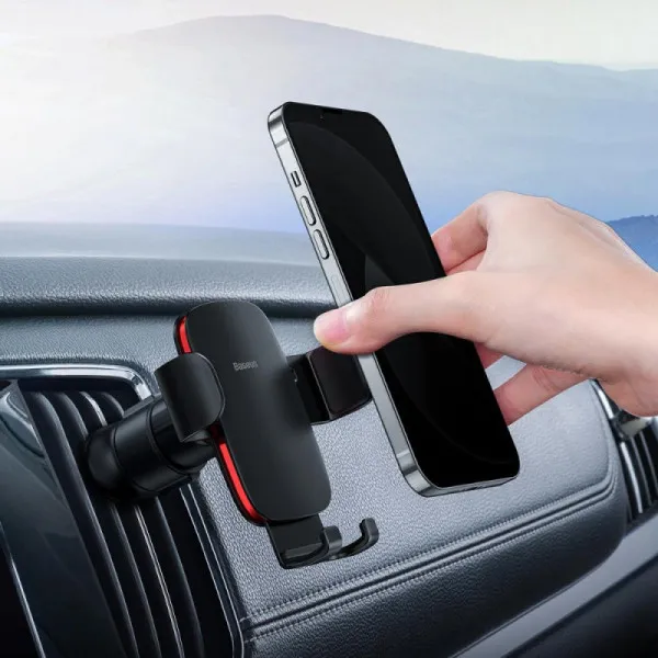 Автотримач Baseus Metal Age 2 Gravity Car Mount (air outlet) (SUJS) — Чорний — фото 4