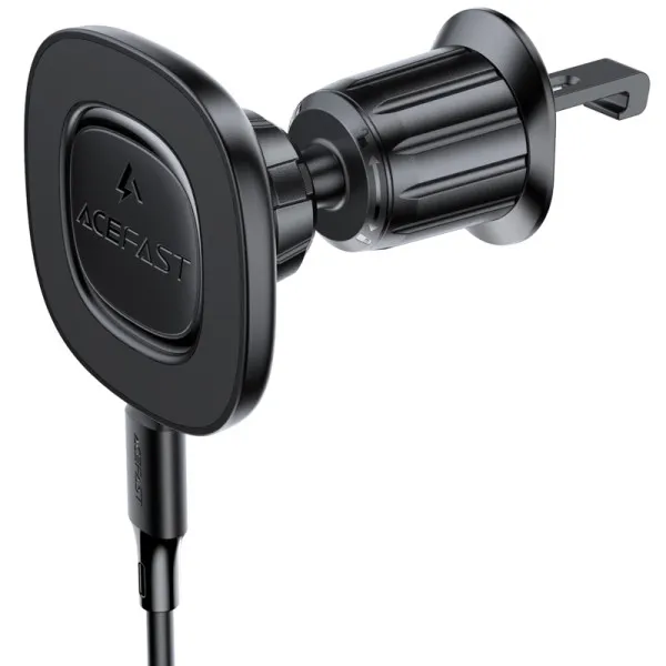 Автотримач з БЗП Acefast D46 QI2 Magnetic Charging 15W (air outlet) — Чорний — фото 1