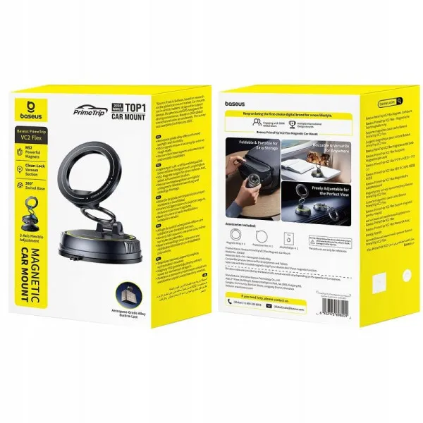 Автодержатель Baseus VC2 Flex Vacuum Suction Magnetic (C00138) — Черный — фото 3