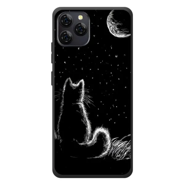 Чехол с принтом «Котик и луна» для Blackview A95