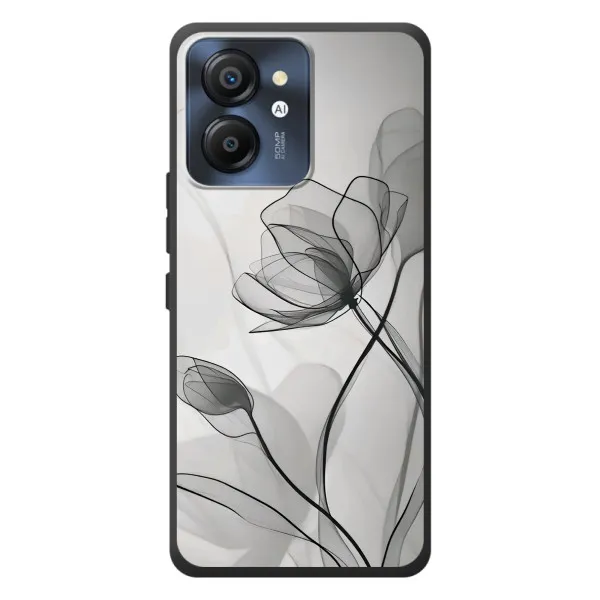 Чохол з принтом «Чорні квіти» для Blackview Color 8