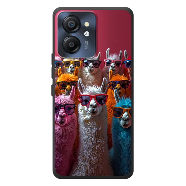 Чехол с принтом «Ламы в очках» для Blackview Color 8