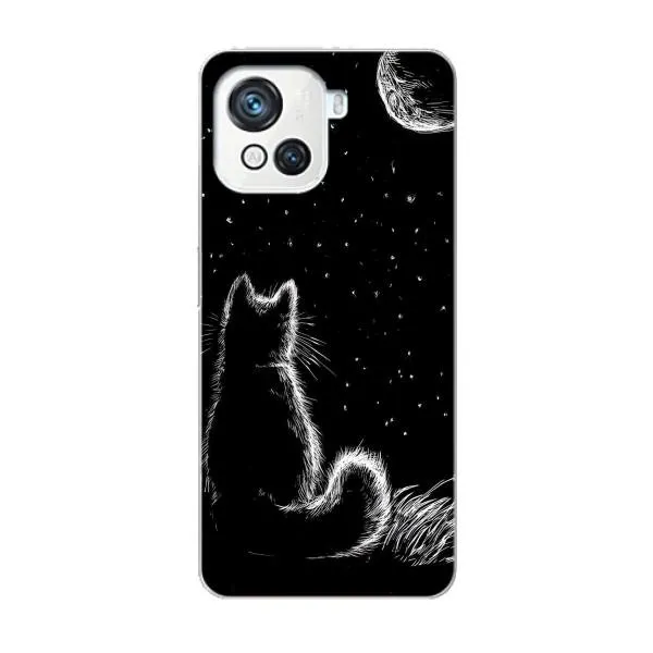 Чехол с принтом «Котик и луна» для Blackview Oscal C80 Чехол с принтом «Котик и луна» для Blackview Oscal C80