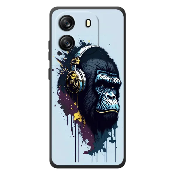 Чехол с принтом «Горилла в наушниках» для Blackview Oscal Flat 1C