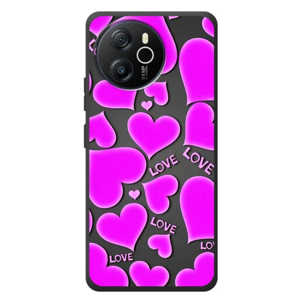 Чехол с принтом «Pink hearts» для Blackview Shark 8