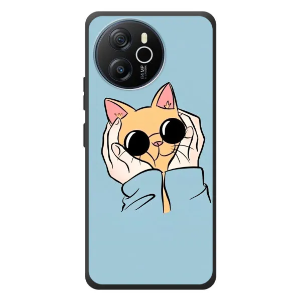 Чохол з принтом «Котик в окулярах» для Blackview Shark 8