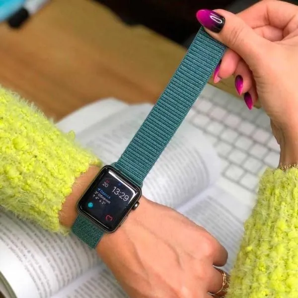 Ремінець Nylon для Apple watch 42mm/44mm/45mm/49mm — Зелений — фото 2