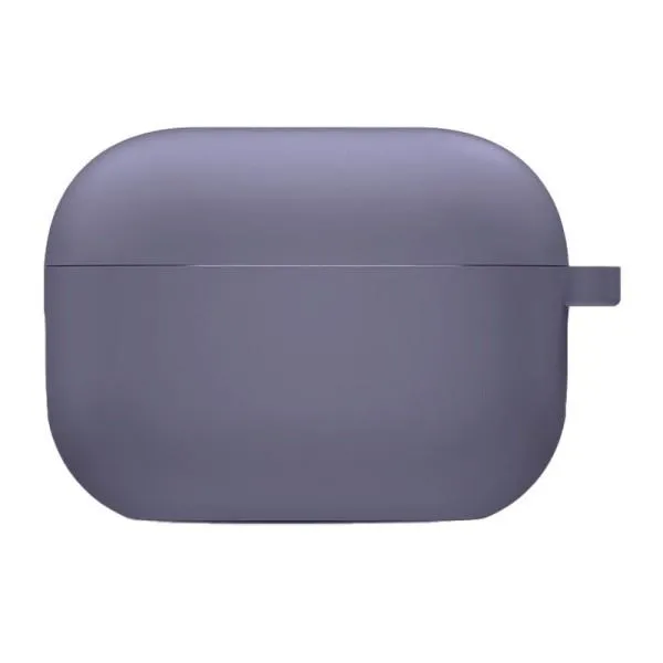 Силиконовый футляр с микрофиброй для наушников Airpods Pro — Серый — фото 3