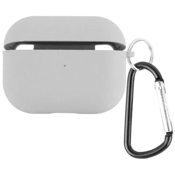 Силиконовый футляр с микрофиброй для наушников Airpods Pro — Серый — фото 1