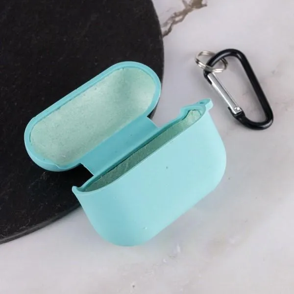 Силиконовый футляр с микрофиброй для наушников Airpods Pro 2 / Pro — Бирюзовый — фото 3