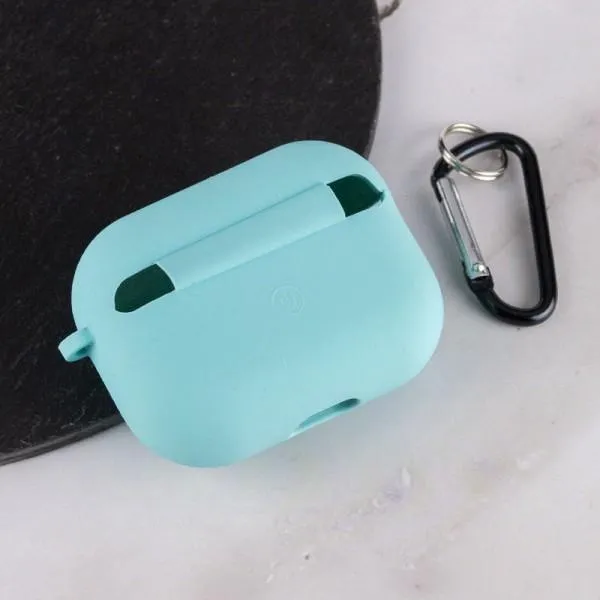 Силиконовый футляр с микрофиброй для наушников Airpods Pro 2 / Pro — Бирюзовый — фото 4