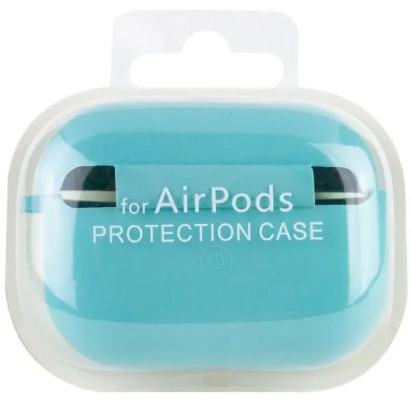Силиконовый футляр с микрофиброй для наушников Airpods Pro 2 / Pro — Бирюзовый — фото 5