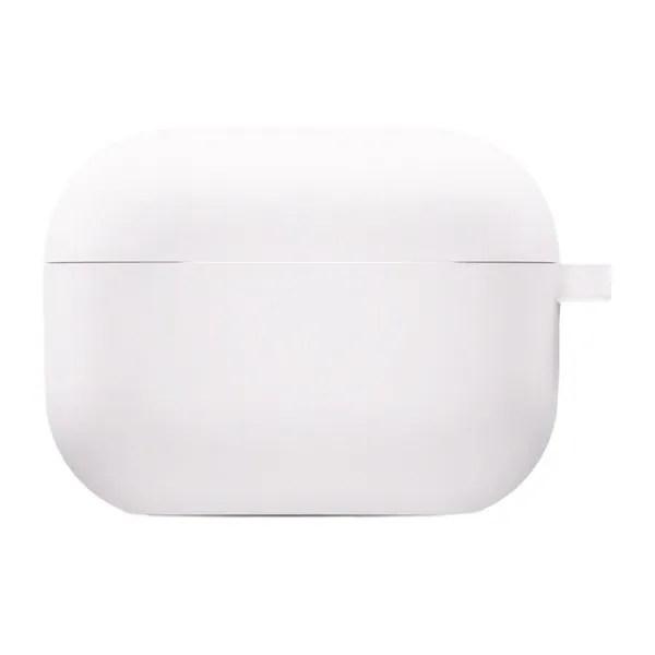 Силиконовый футляр с микрофиброй для наушников Airpods 4 — Белый