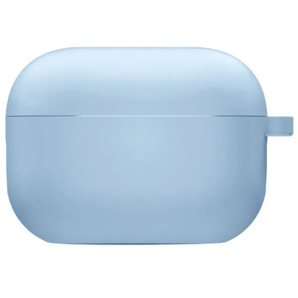 Силиконовый футляр с микрофиброй для наушников Airpods 4 — Голубой — фото 2