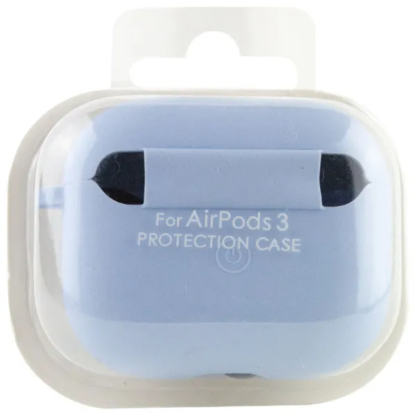 Силиконовый футляр с микрофиброй для наушников Airpods 4 — Голубой — фото 3