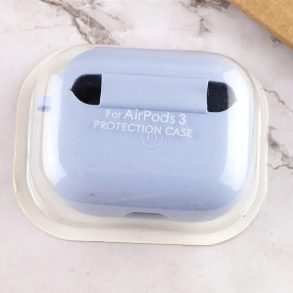 Силиконовый футляр с микрофиброй для наушников Airpods 4 — Голубой — фото 4