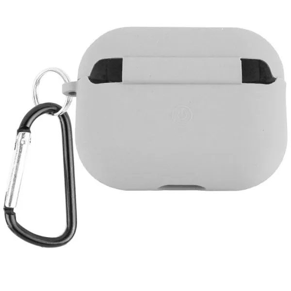 Силіконовий футляр з мікрофіброю для навушників Airpods Pro 3 — Сірий — фото 2