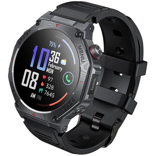 Смарт-годинник Hoco Y37 Smart sports watch (call version) — Чорний — фото 1