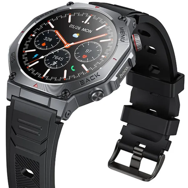 Смарт-годинник Hoco Y37 Smart sports watch (call version) — Чорний — фото 4