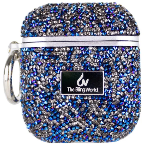 TPU чехол Bling World Rock Diamond для наушников AirPods 1/2 — Синий — фото 1