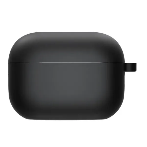 Силиконовый футляр с микрофиброй для наушников Airpods 4 — Черный