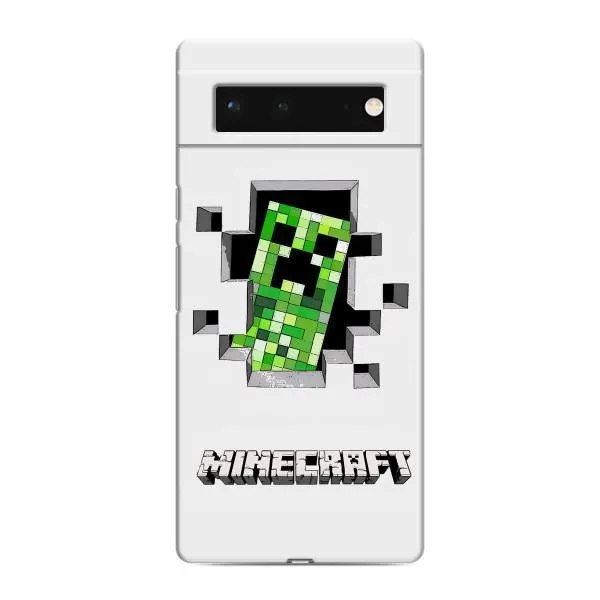 Чехол с принтом «крипер Майнкрафт» для Google Pixel 6 Чехол с принтом «крипер Майнкрафт» для Google Pixel 6