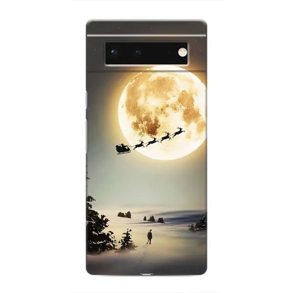 Чехол с принтом «Санта на луне» для Google Pixel 6