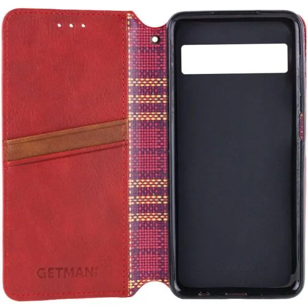 Кожаный чехол-книжка GETMAN Cubic (PU) для Google Pixel 6a — Красный — фото 3 Кожаный чехол-книжка GETMAN Cubic (PU) для Google Pixel 6a — Красный — фото 3