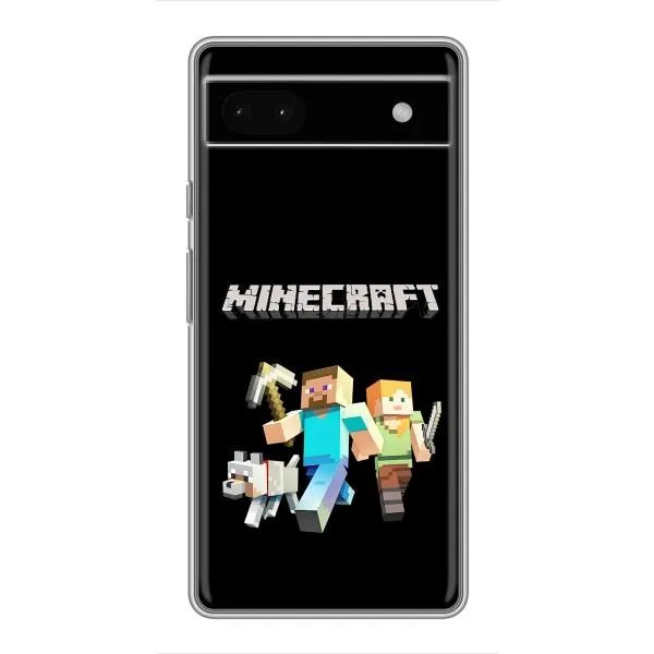 Чехол с принтом «герои Minecraft» для Google Pixel 6a