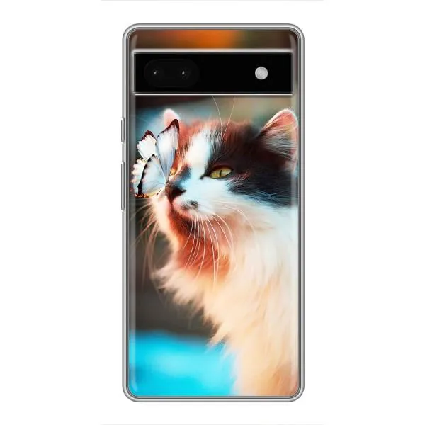 Чехол с принтом «Котик с бабочкой» для Google Pixel 6a