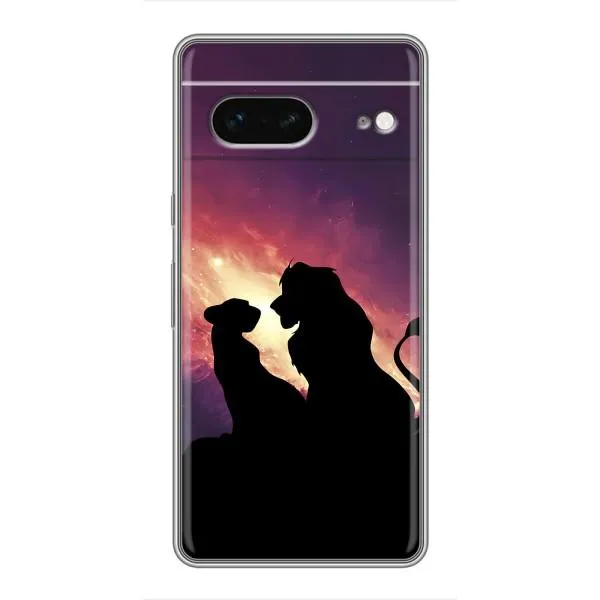 Чехол с принтом «Силуэт Симба и Налу» для Google Pixel 7