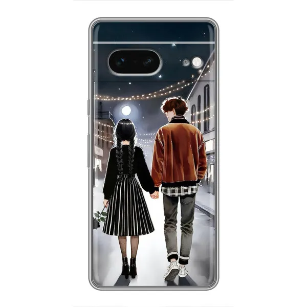 Чехол с принтом «Уэнздей и Тайлер» для Google Pixel 7 Чехол с принтом «Уэнздей и Тайлер» для Google Pixel 7