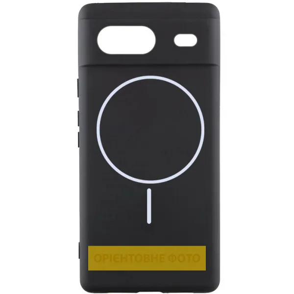 Чехол Silicone Cover Lakshmi Full Camera (AA) with Magnetic Fit для Google Pixel 7a — Черный — фото 1