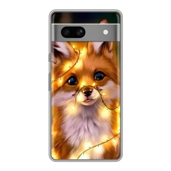 Чехол с принтом «Лисичка в гирляндах» для Google Pixel 7A