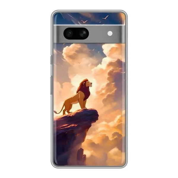 Чехол с принтом «Симба на скале» для Google Pixel 7A