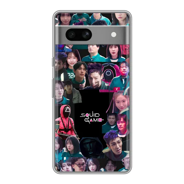 Чехол с принтом «Коллаж Игра кальмара» для Google Pixel 7A Чехол с принтом «Коллаж Игра кальмара» для Google Pixel 7A