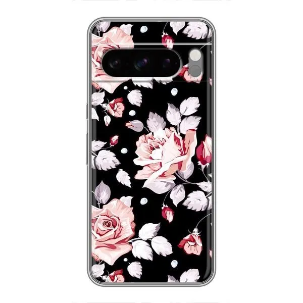 Чехол с принтом «Цветочки на черном» для Google Pixel 8 Pro