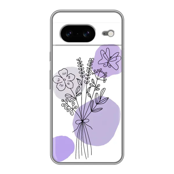 Чехол с принтом «Букет фиолетовая абстракция» для Google Pixel 8