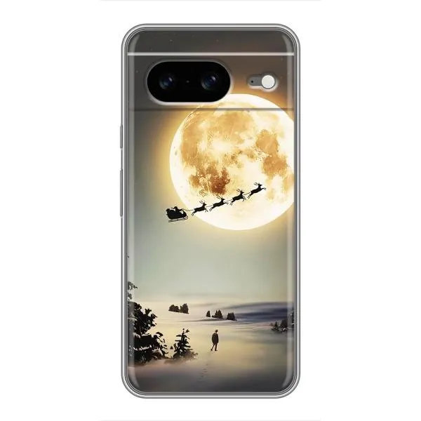Чехол с принтом «Санта на луне» для Google Pixel 8 Чехол с принтом «Санта на луне» для Google Pixel 8